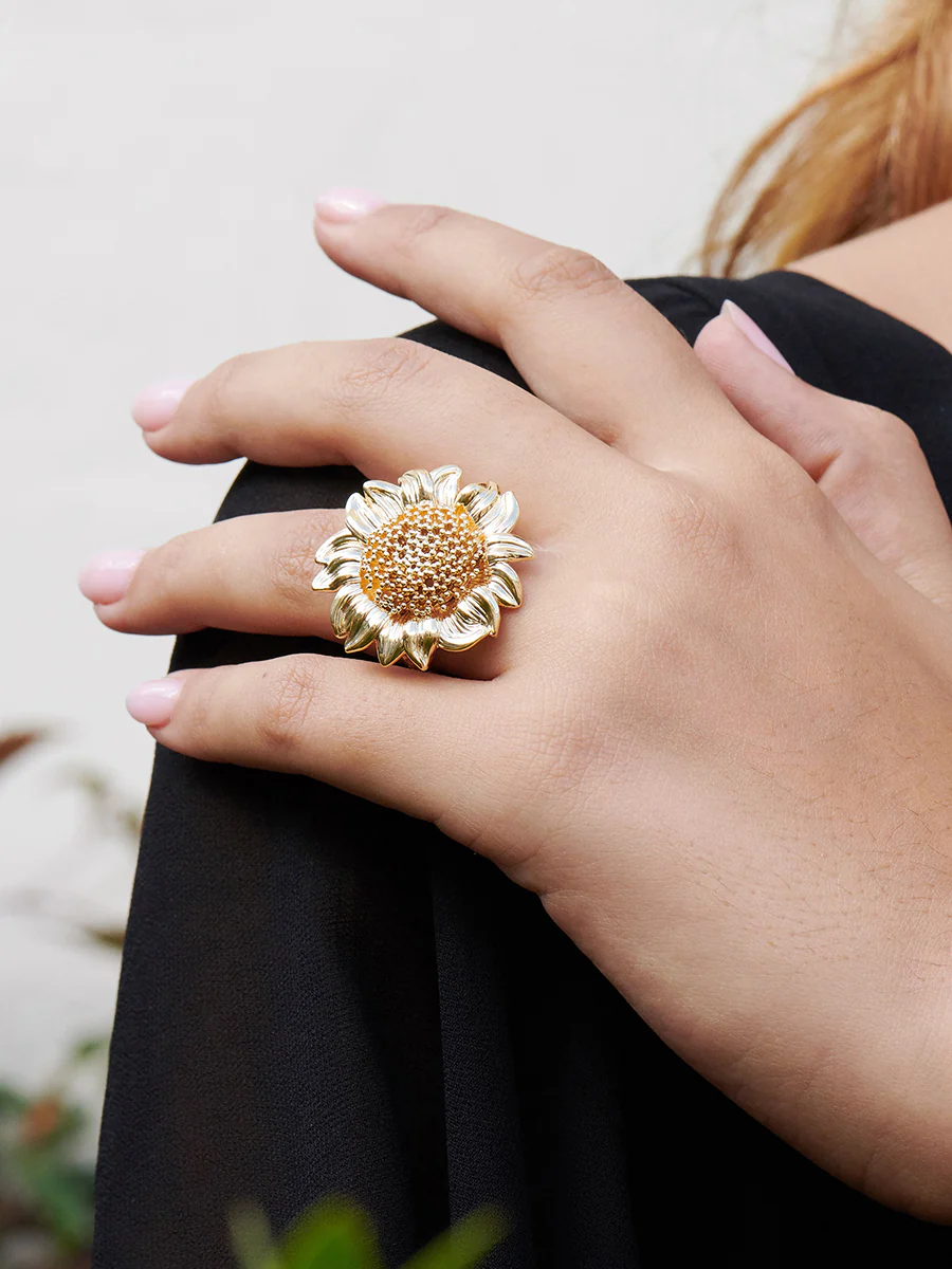 Nectar of the Sun Sunflower Cocktail Ring - Image 3