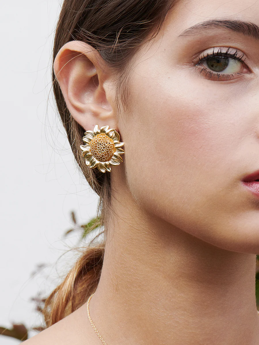 Nectar of the Sun Sunflower Stud Earrings - Image 3