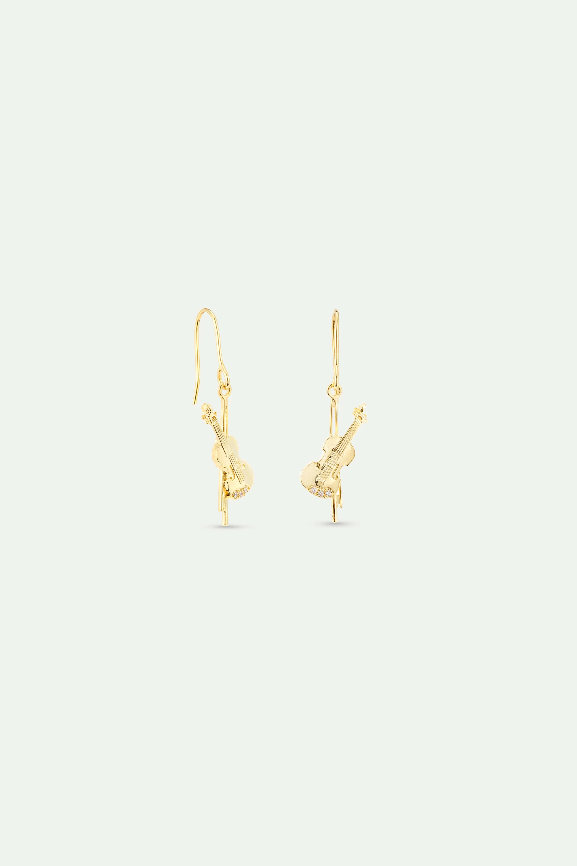 Paris Opera Gold Cello Pierced Earrings - Image 6
