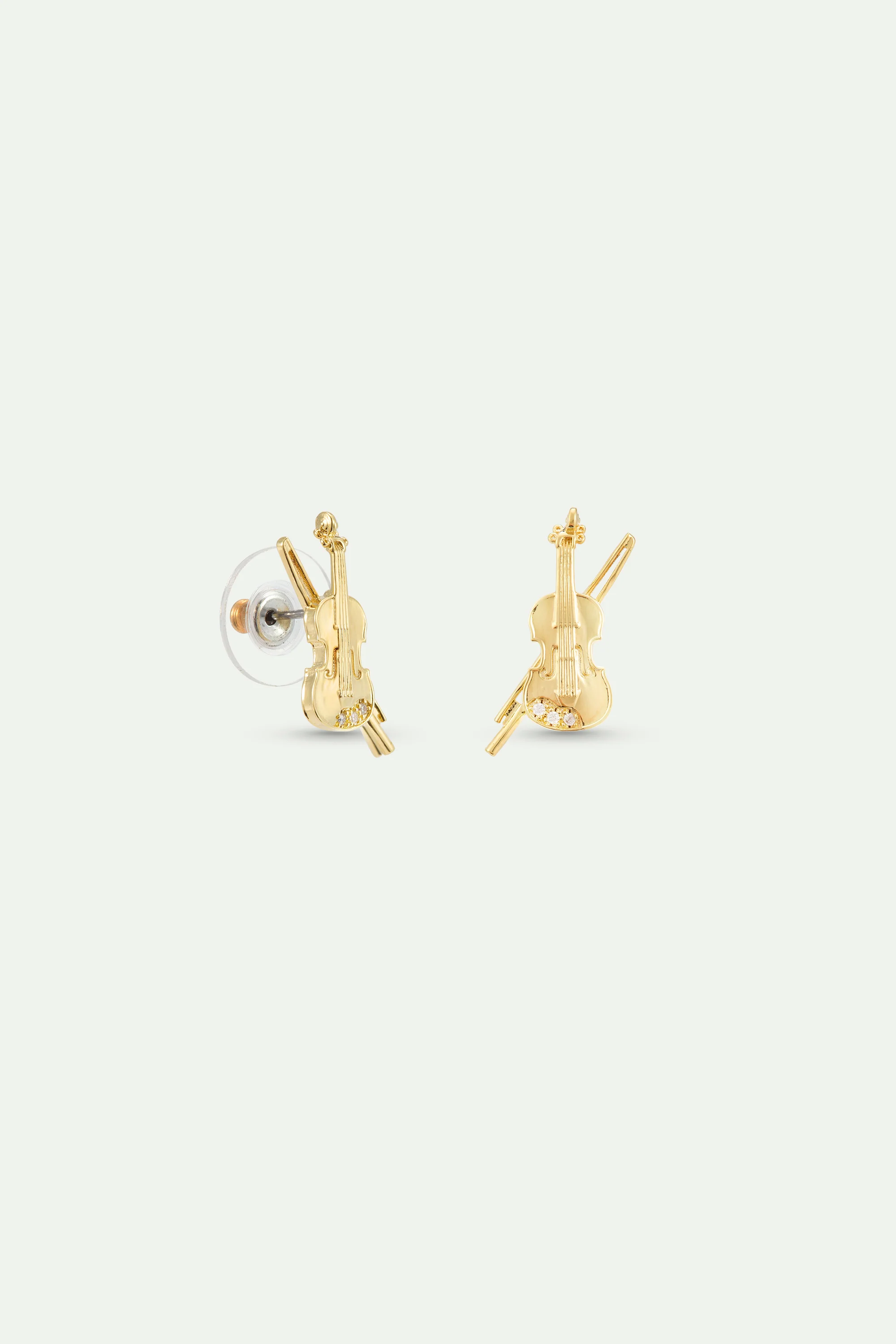 Paris Opera Gold Cello Pierced Earrings - Image 7