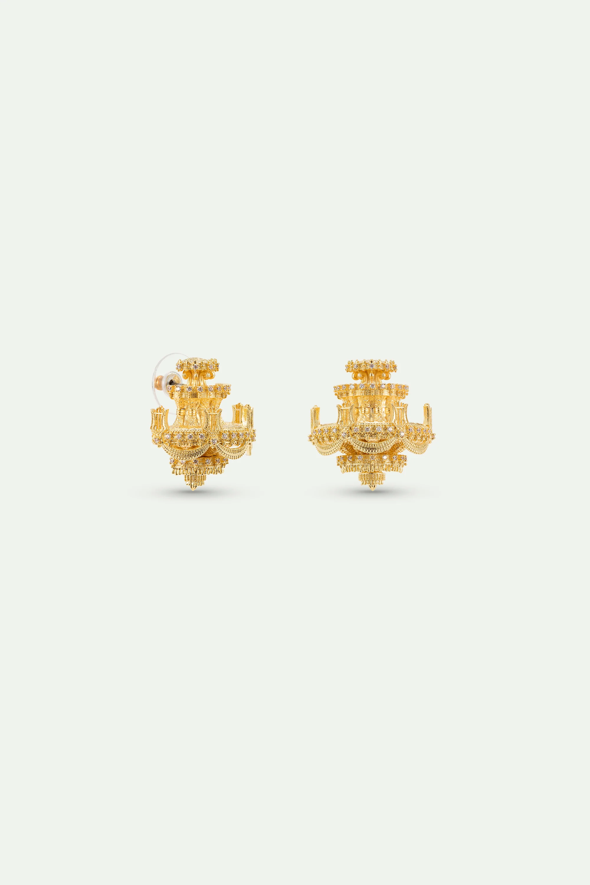 Paris Opera Gold Chandelier Pierced Earrings - Image 3