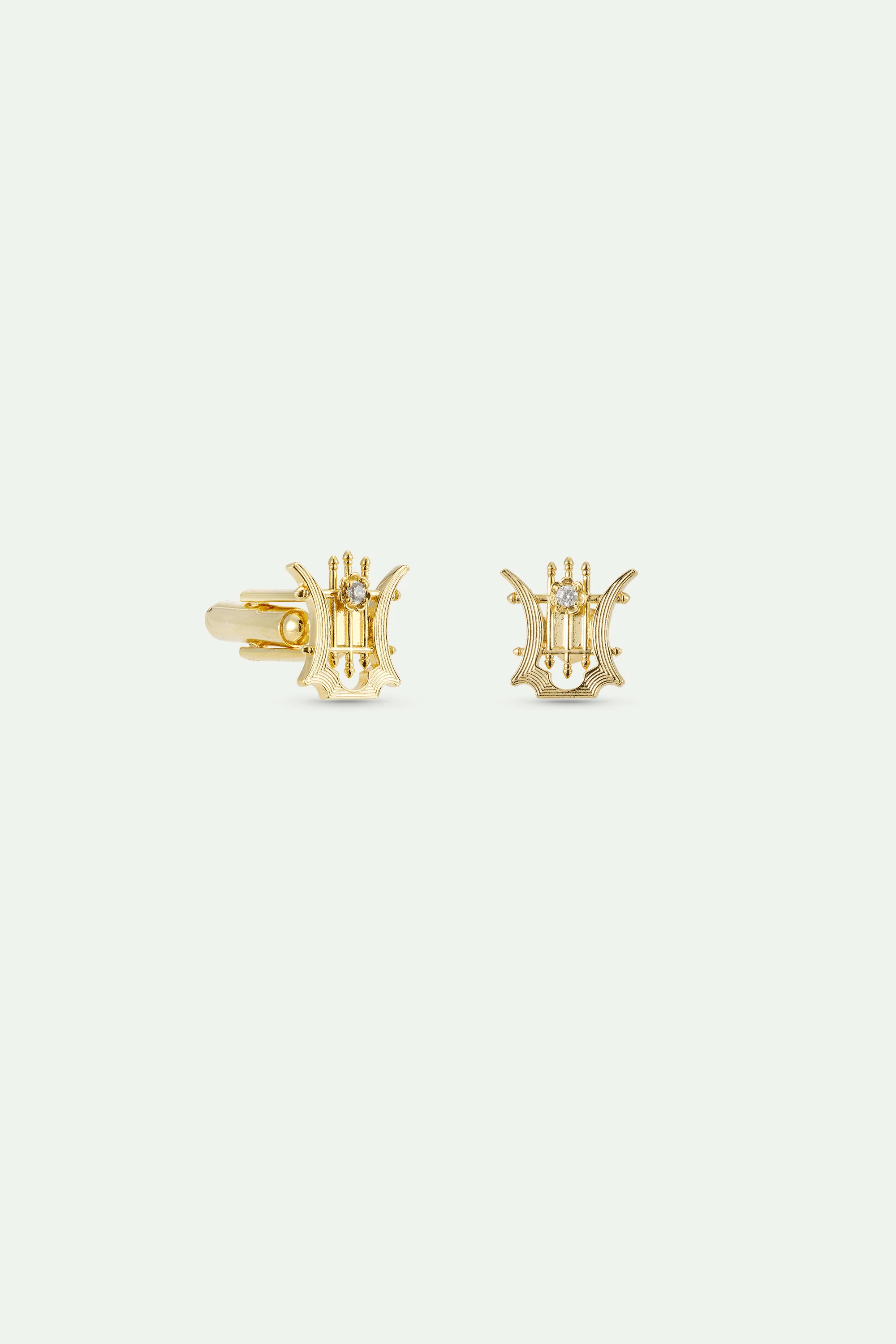 Paris Opera Gold Lyre Cufflinks - Image 2