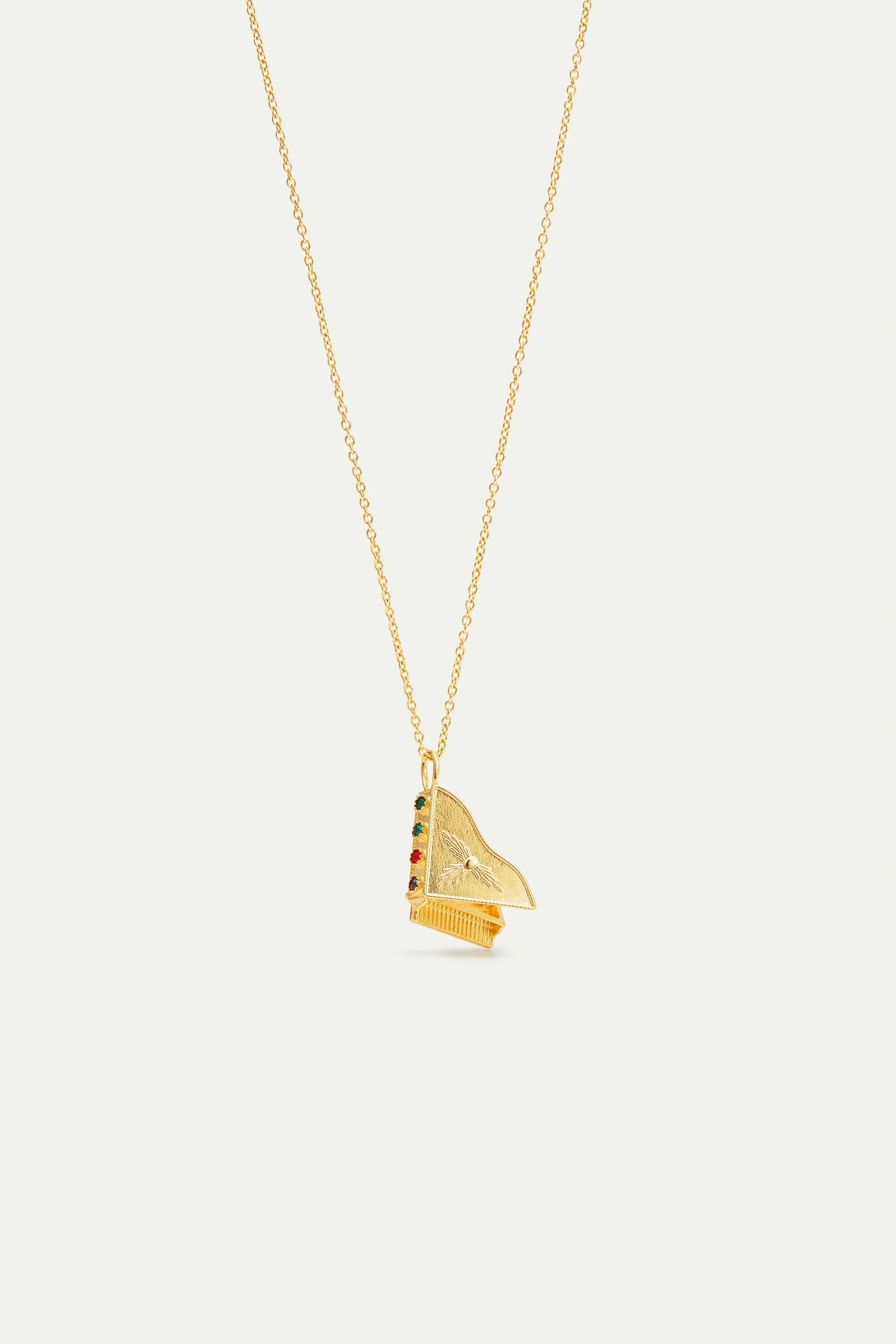 Paris Opera Gold Piano Pendant Necklace