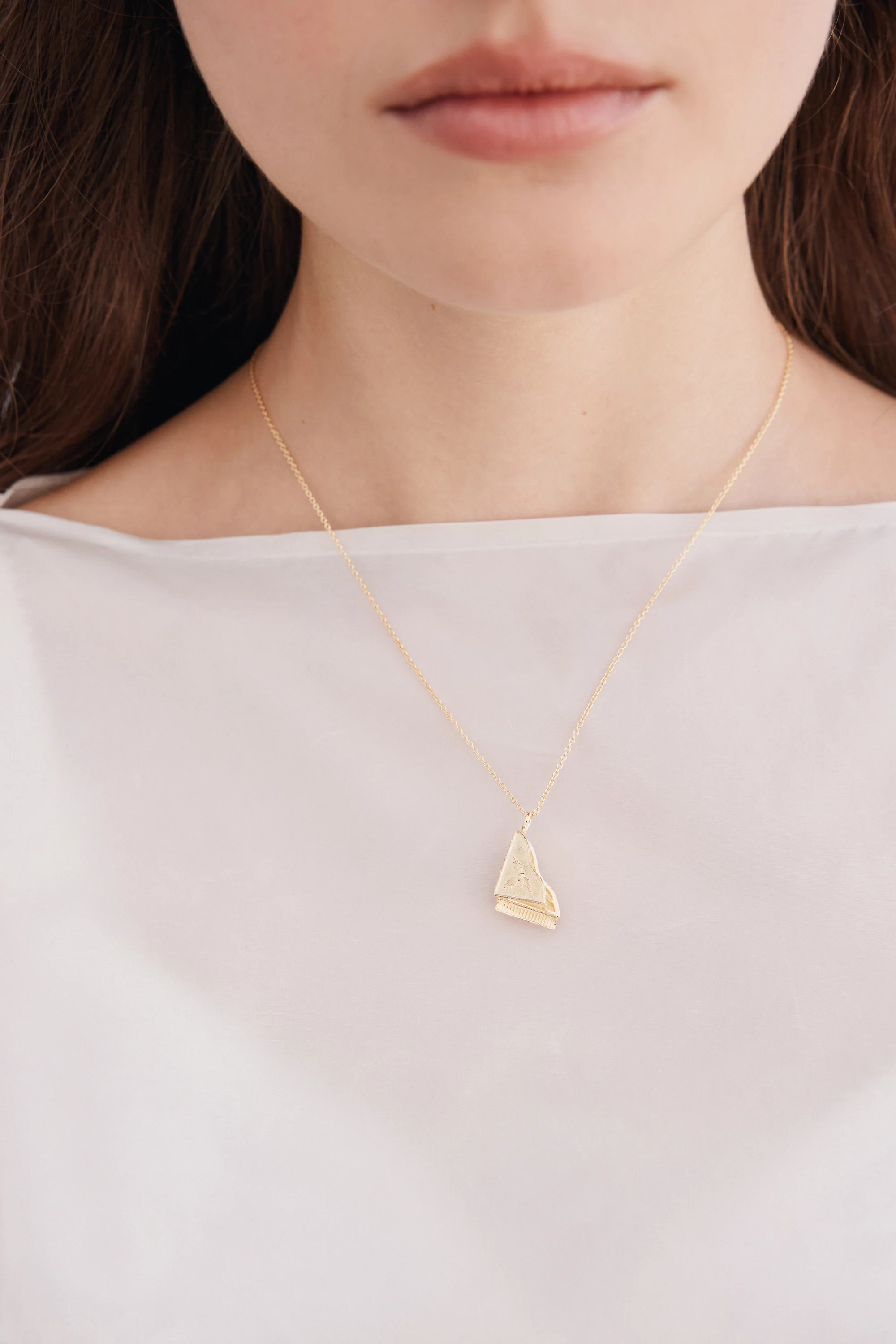 Paris Opera Gold Piano Pendant Necklace - Image 2