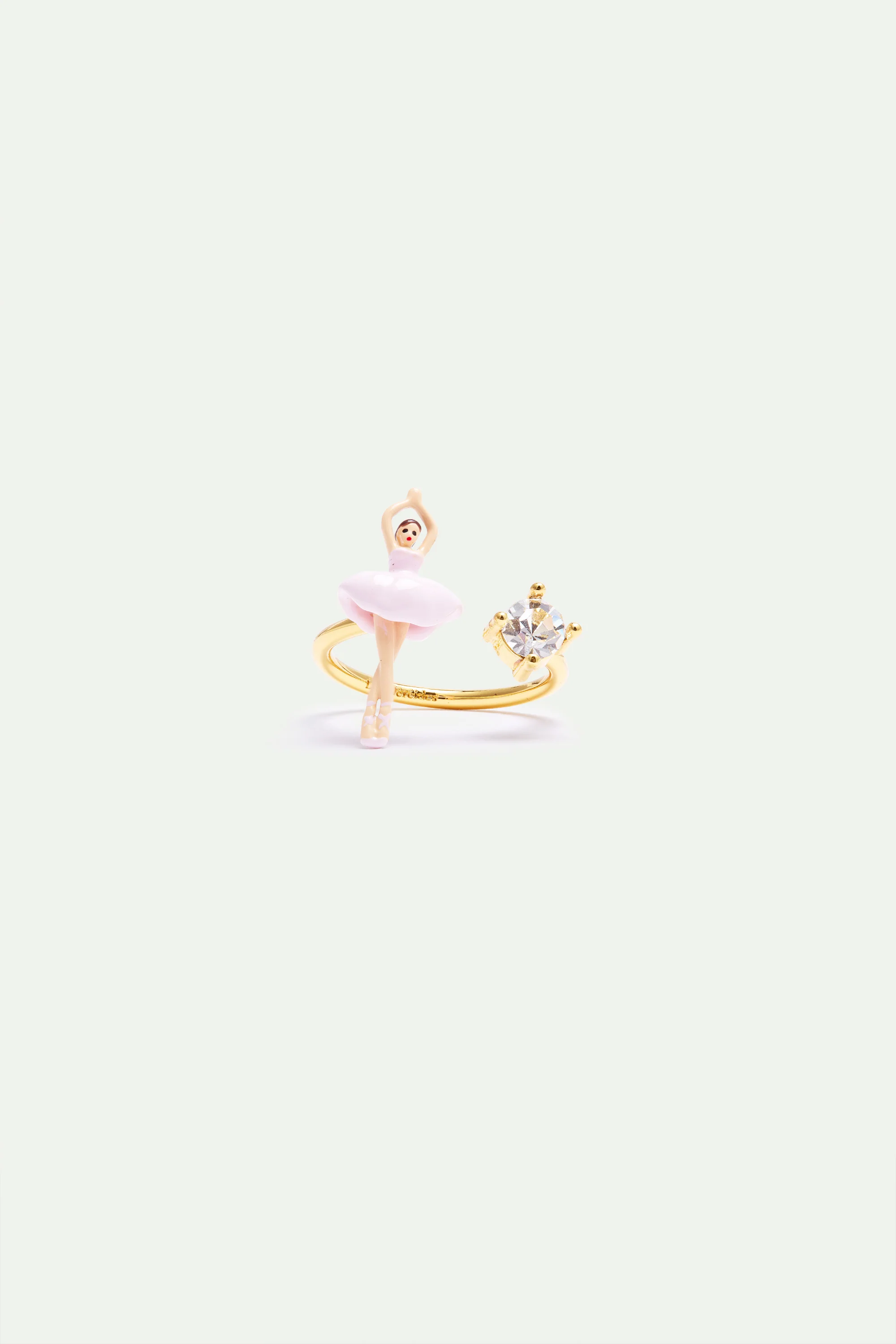 Pink Ballerina and Crystal Adjustable Ring - Image 2