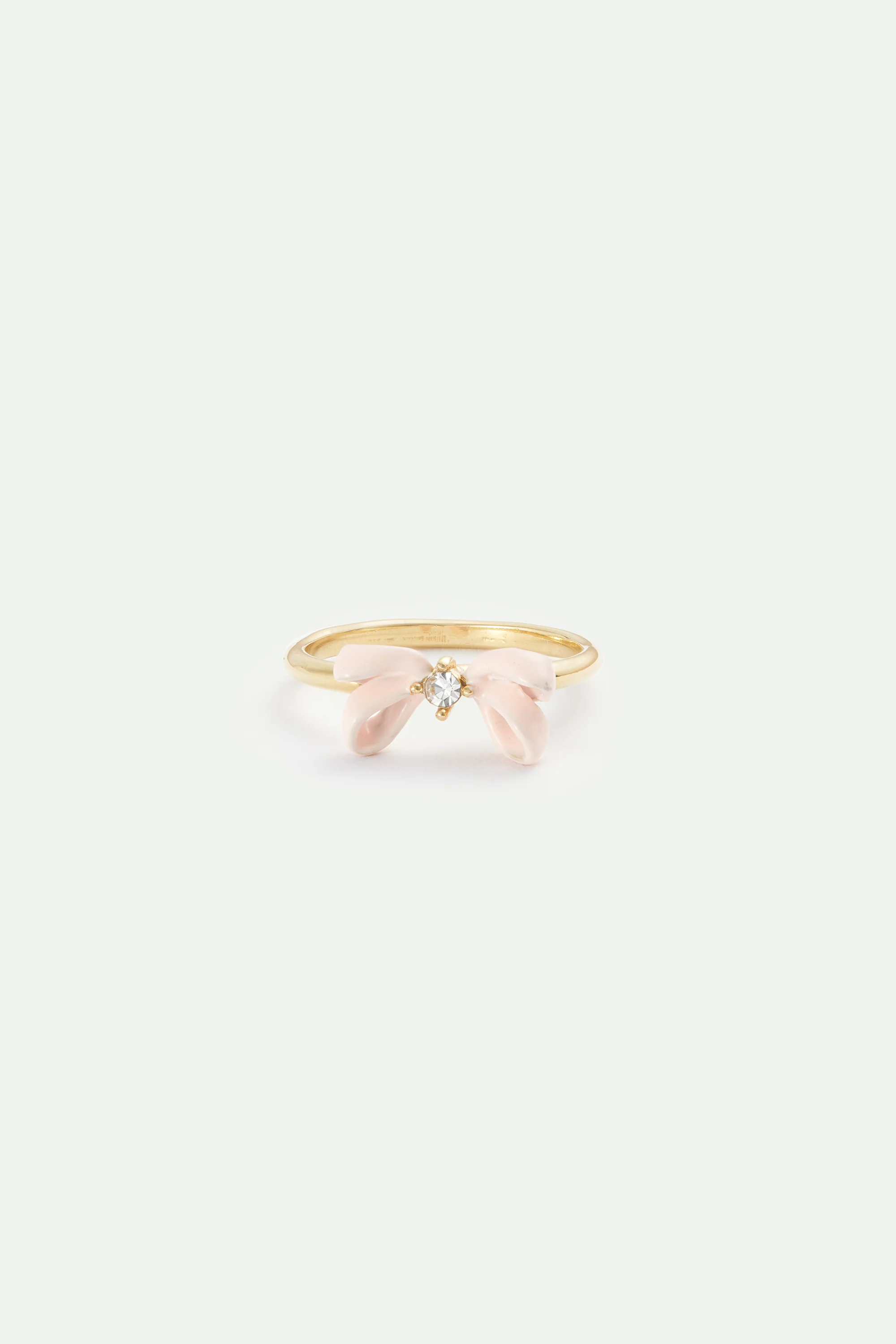 Pink Ribbon and Crystal Adjustable Ring - Image 2