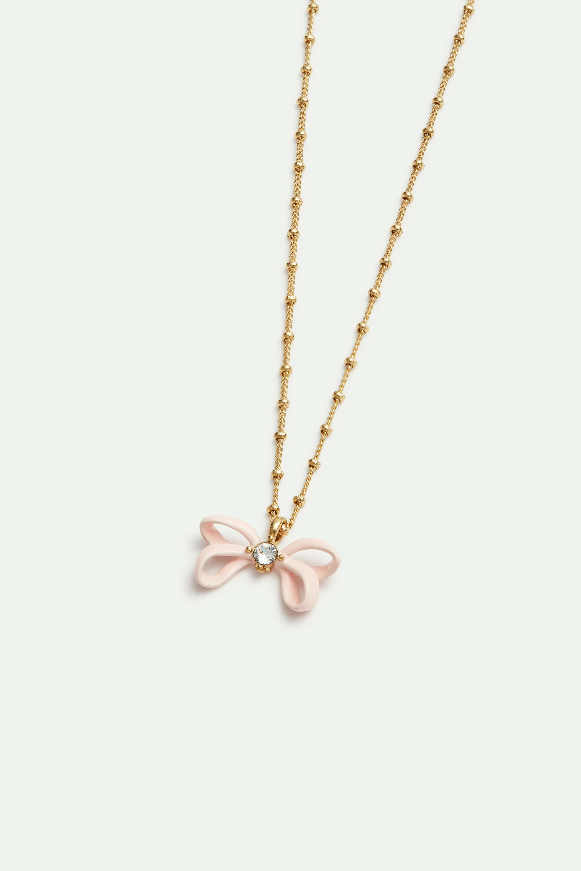 Pink Ribbon and Crystal Pendant Necklace - Image 2