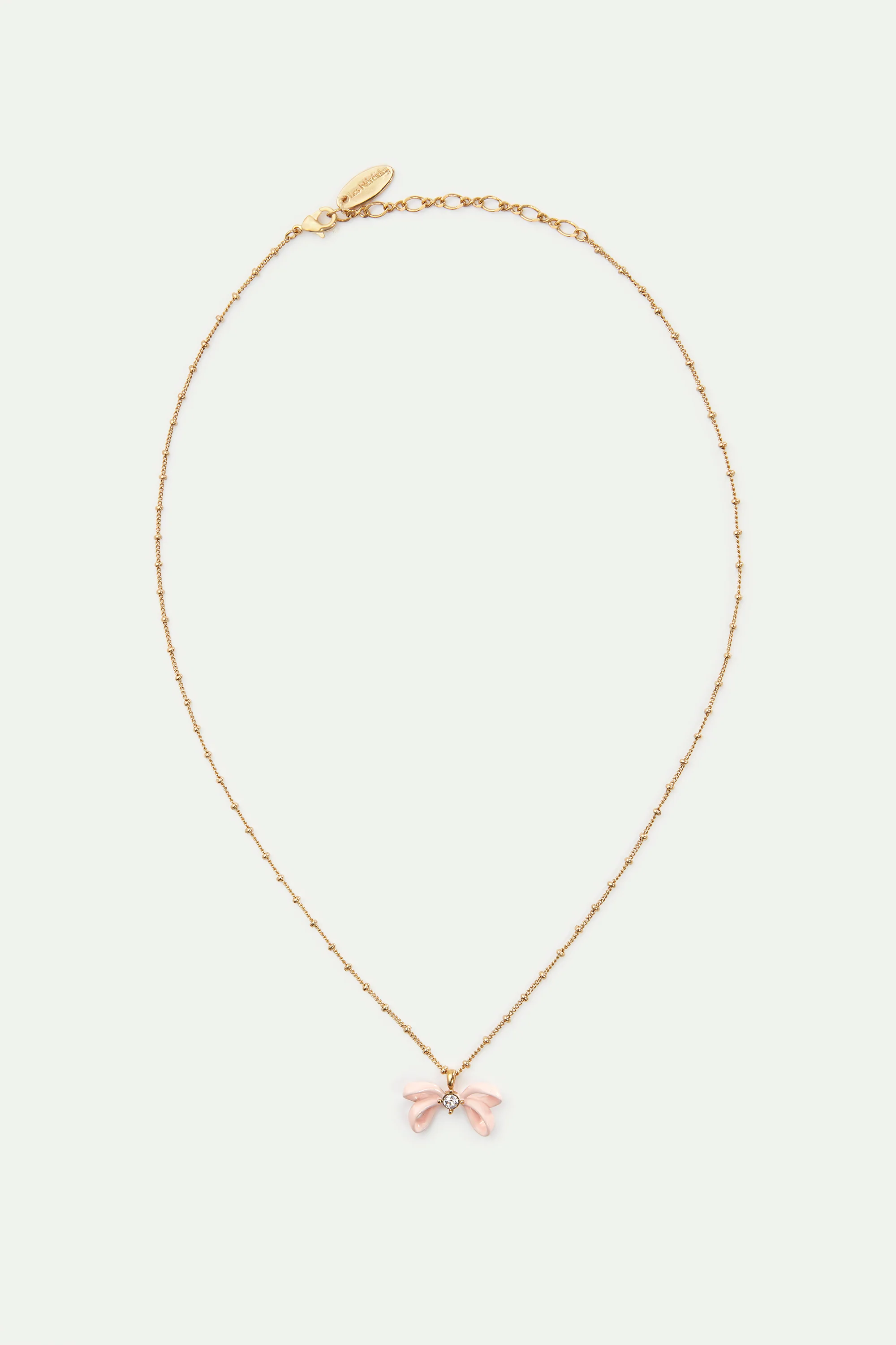 Pink Ribbon and Crystal Pendant Necklace - Image 3