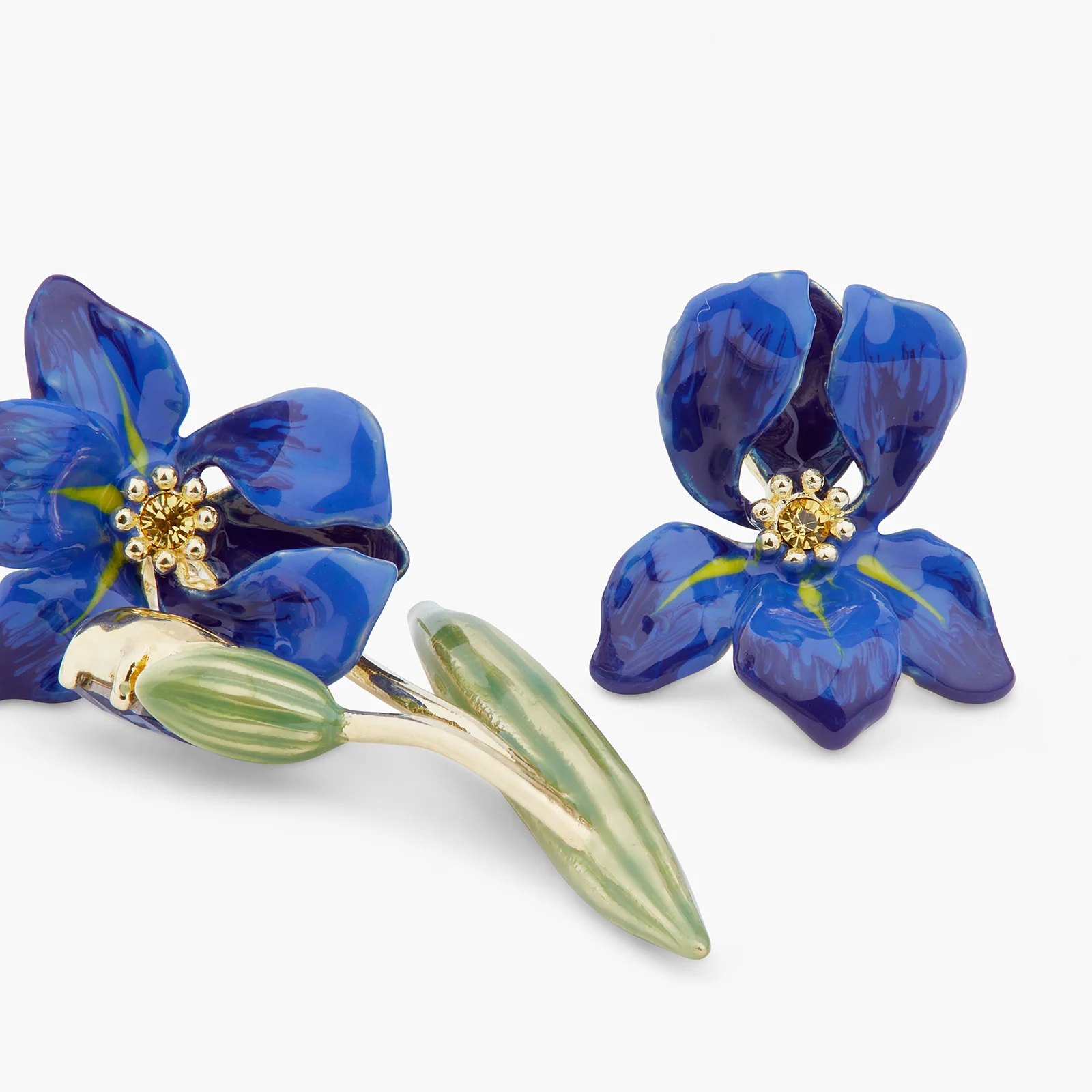 Siberian Iris Asymmetrical Post Earrings - Image 3