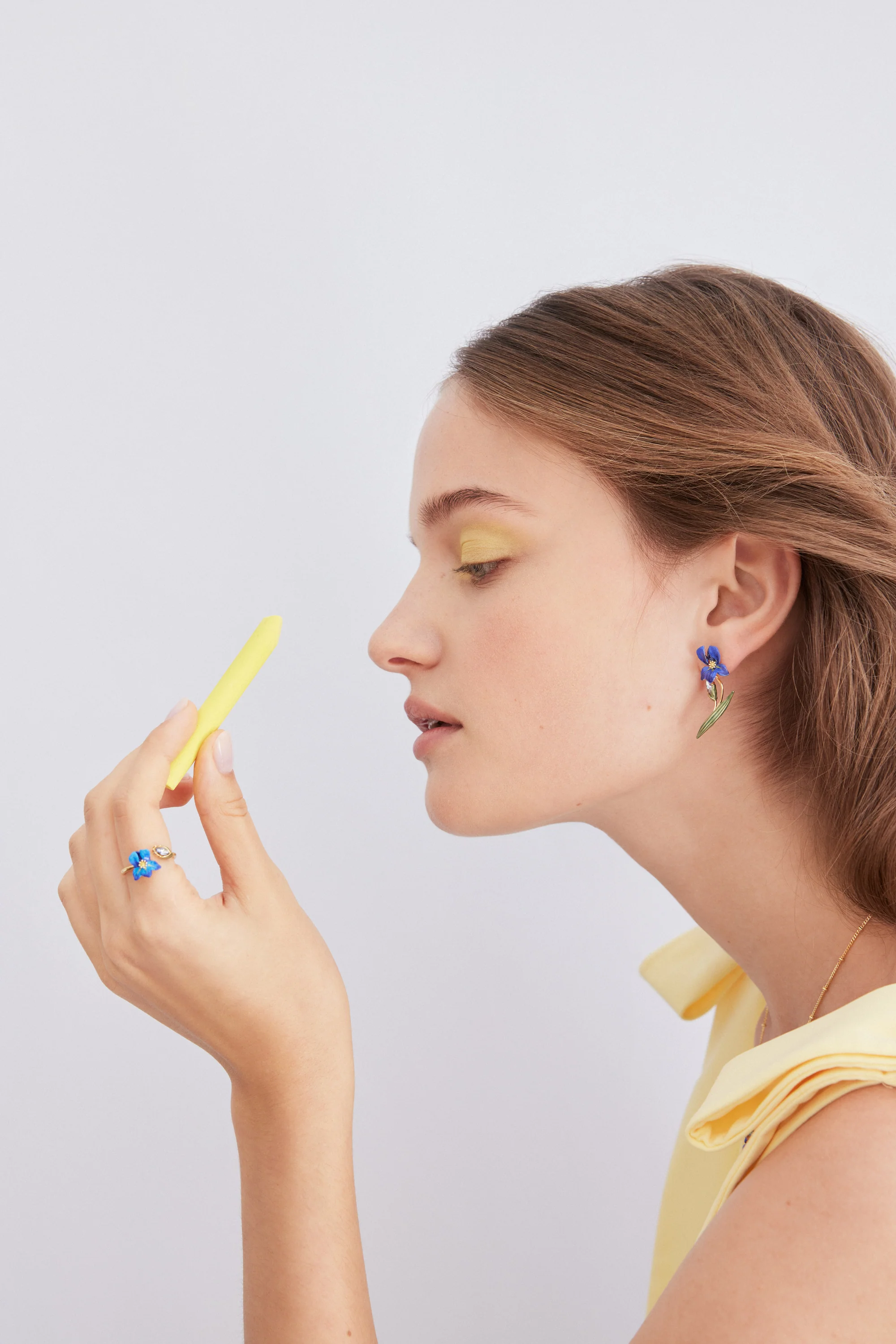 Siberian Iris Asymmetrical Post Earrings - Image 4