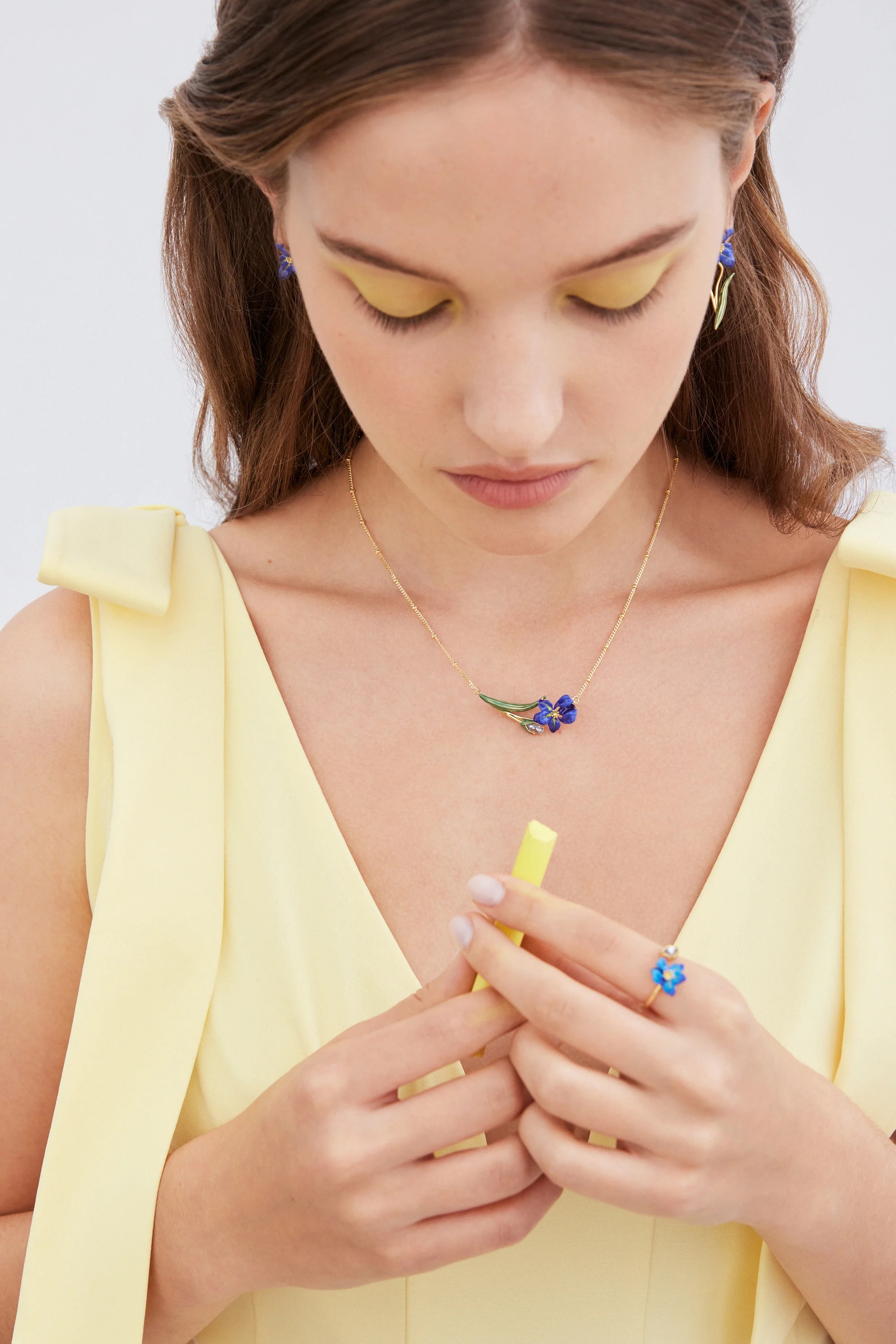 Siberian Iris Asymmetrical Post Earrings - Image 5