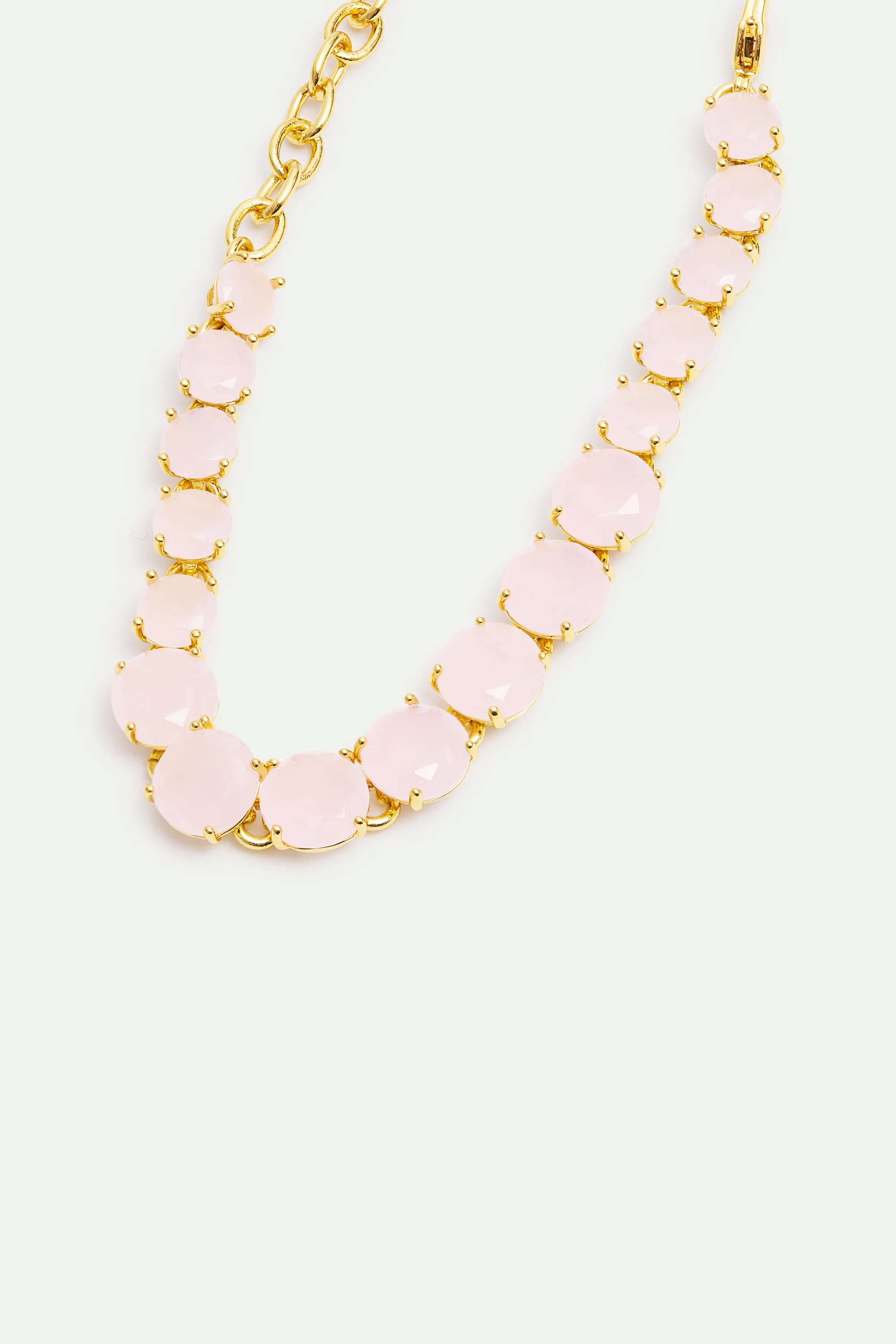 Single Row Diamantine Bracelet with Light Pink Stones - Image 2