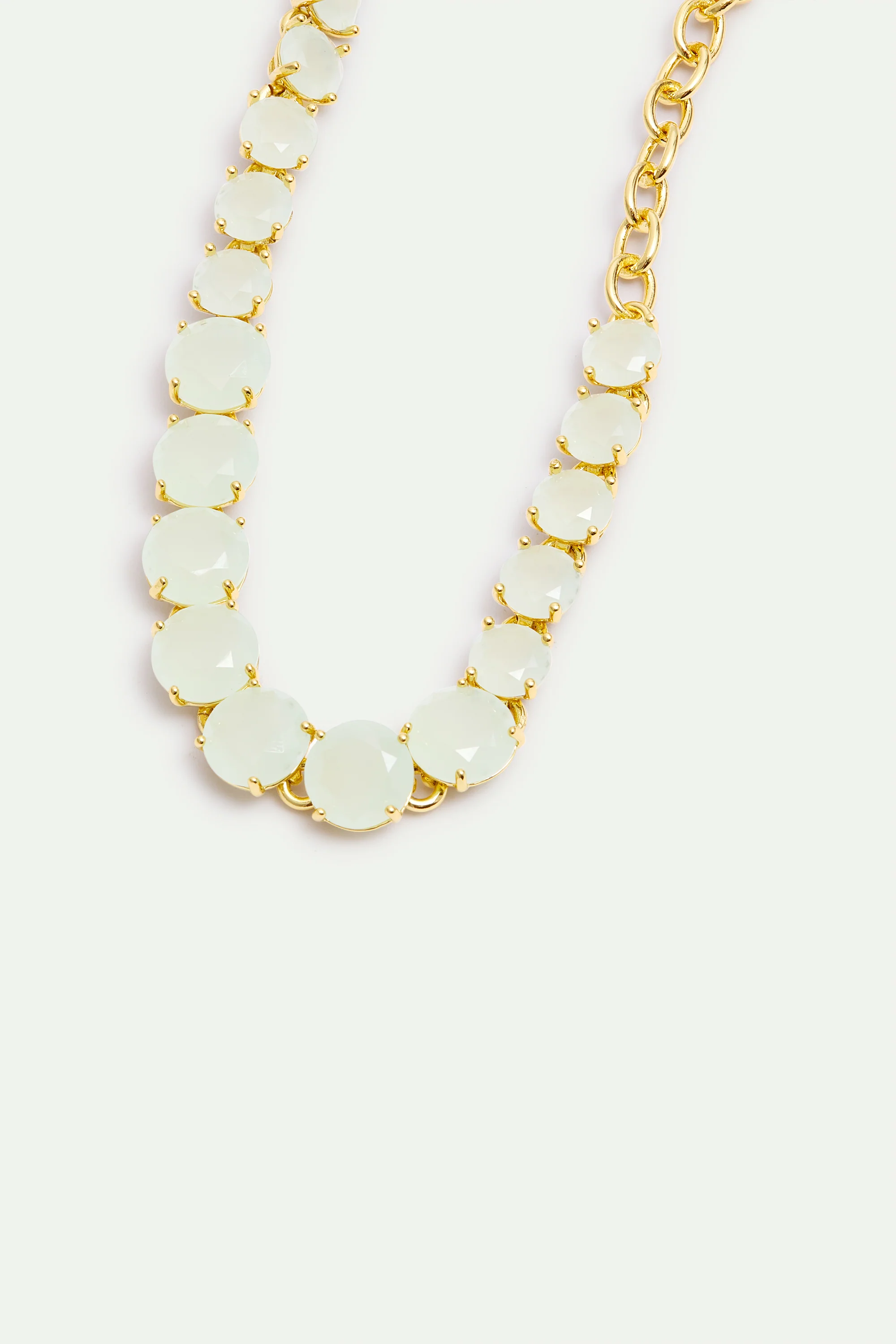 Single Row Diamantine Bracelet with Sea Green Stones - Image 2