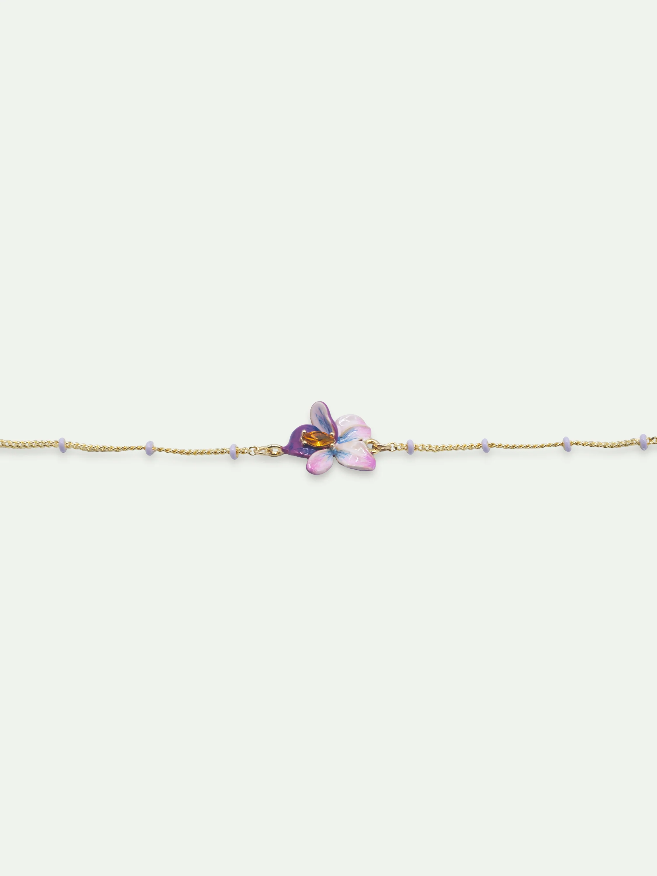 Violet Flower Beaded Fine Bracelet - Image 2