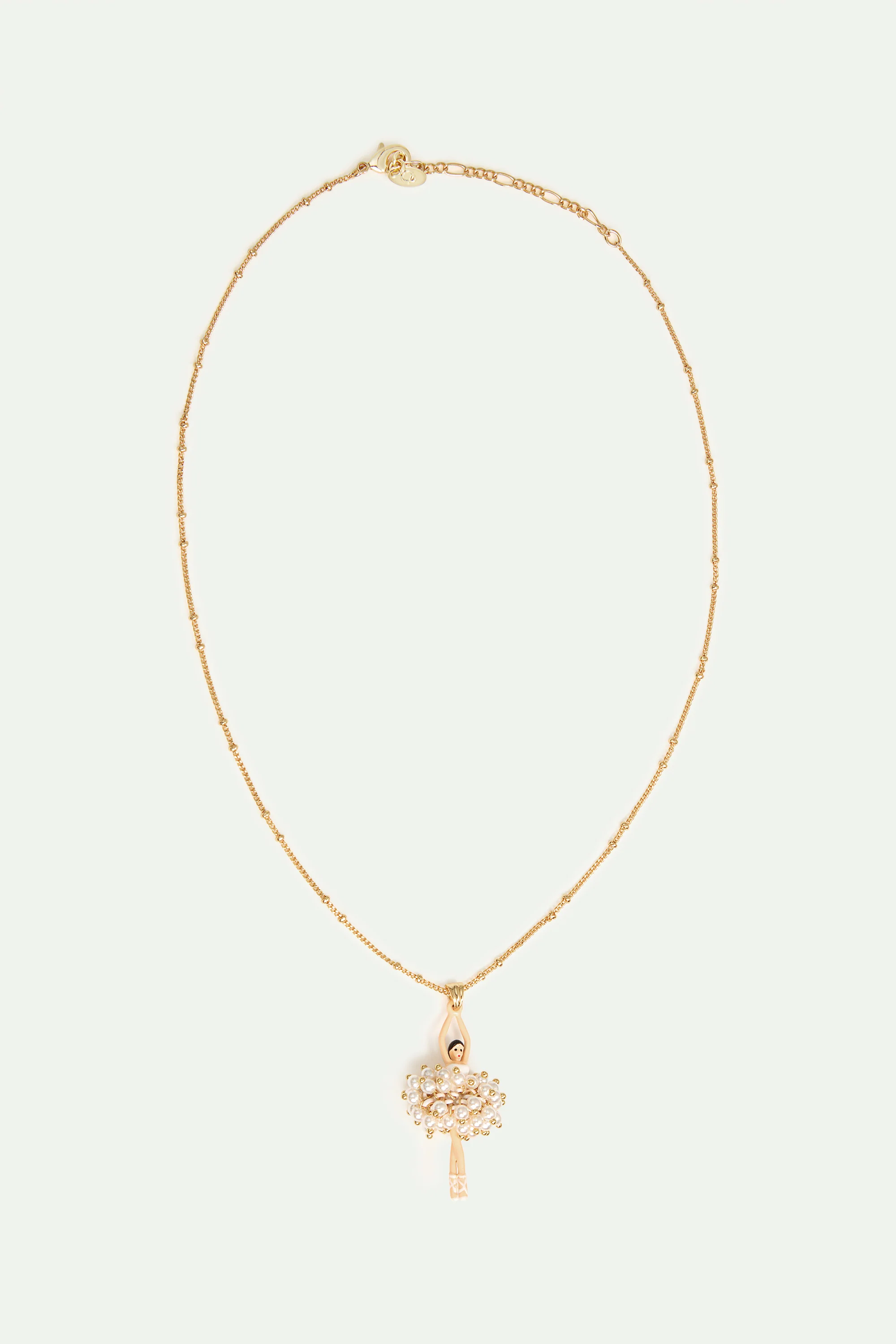 White and Gold Ballerina Pendant Necklace - Image 3