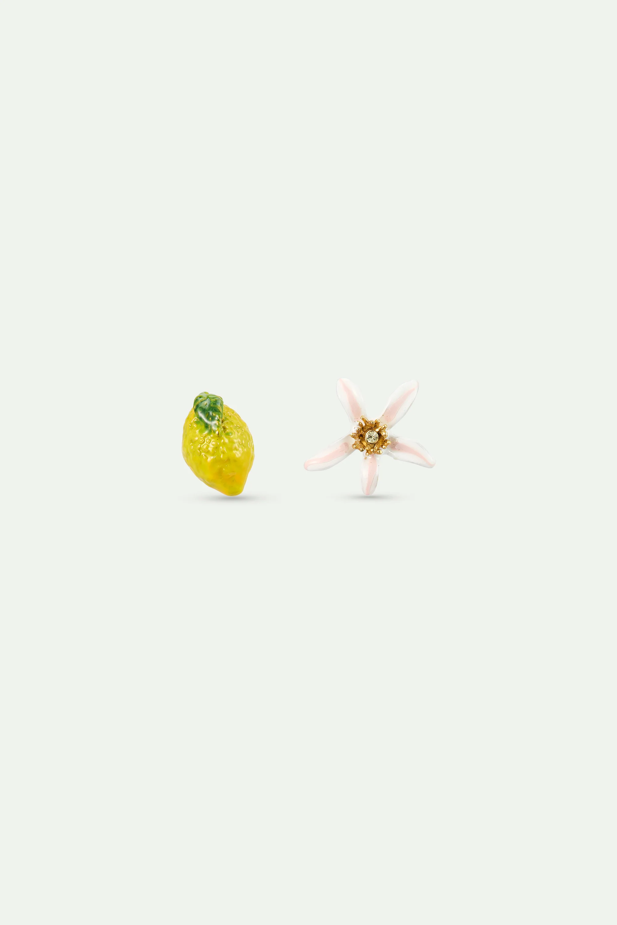 Asymmetrical Lemon and Orange Blossom Post Earrings