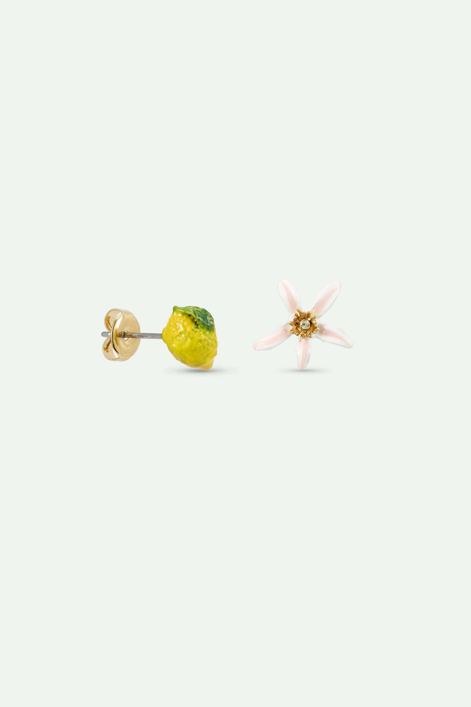 Asymmetrical Lemon and Orange Blossom Post Earrings - Image 2