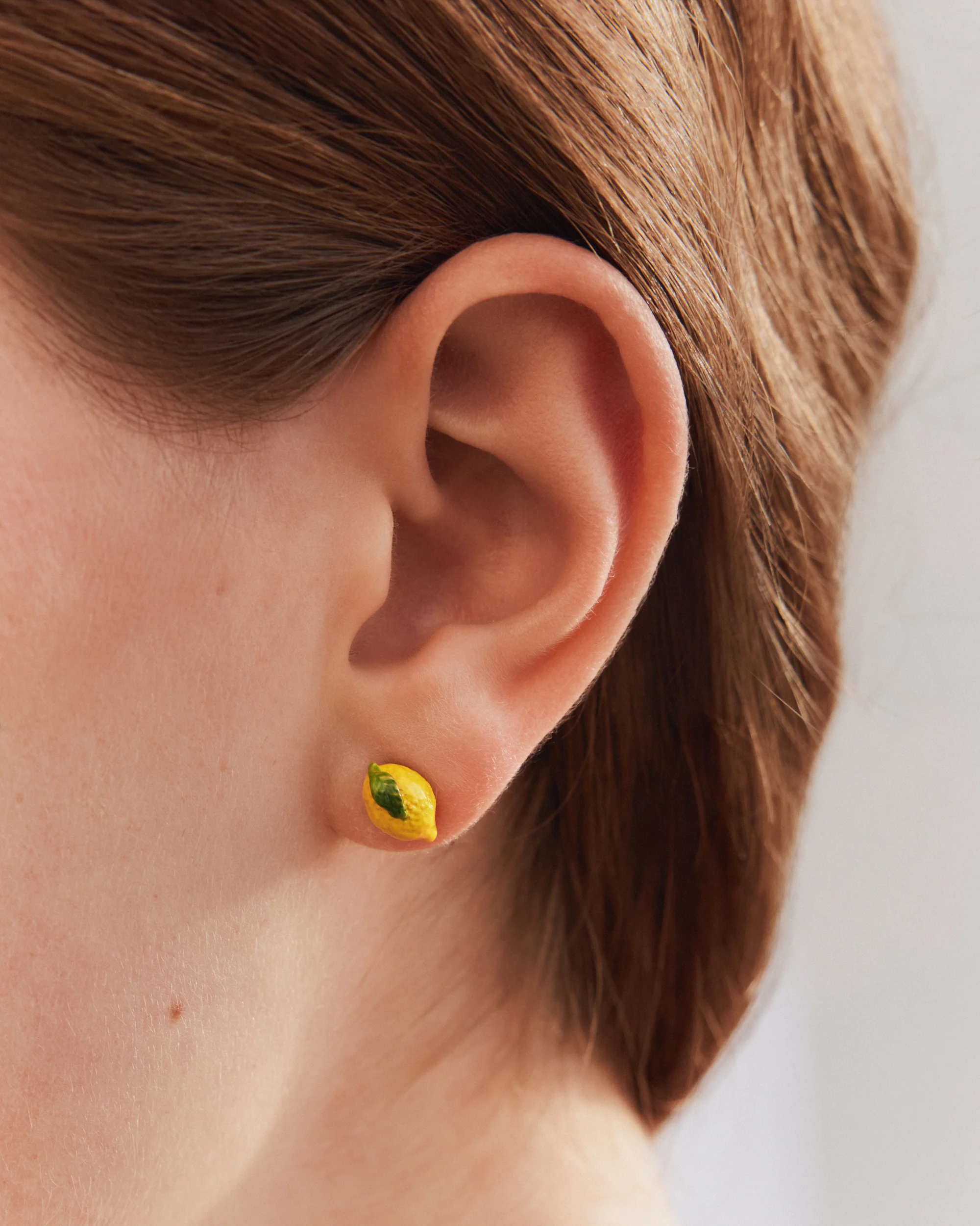 Asymmetrical Lemon and Orange Blossom Post Earrings - Image 3