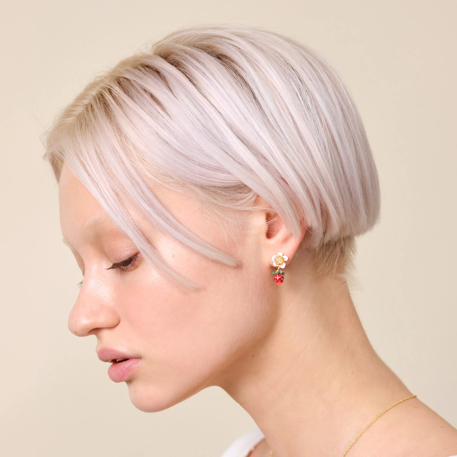 Wild Strawberry and Rose Post Earrings - Image 4