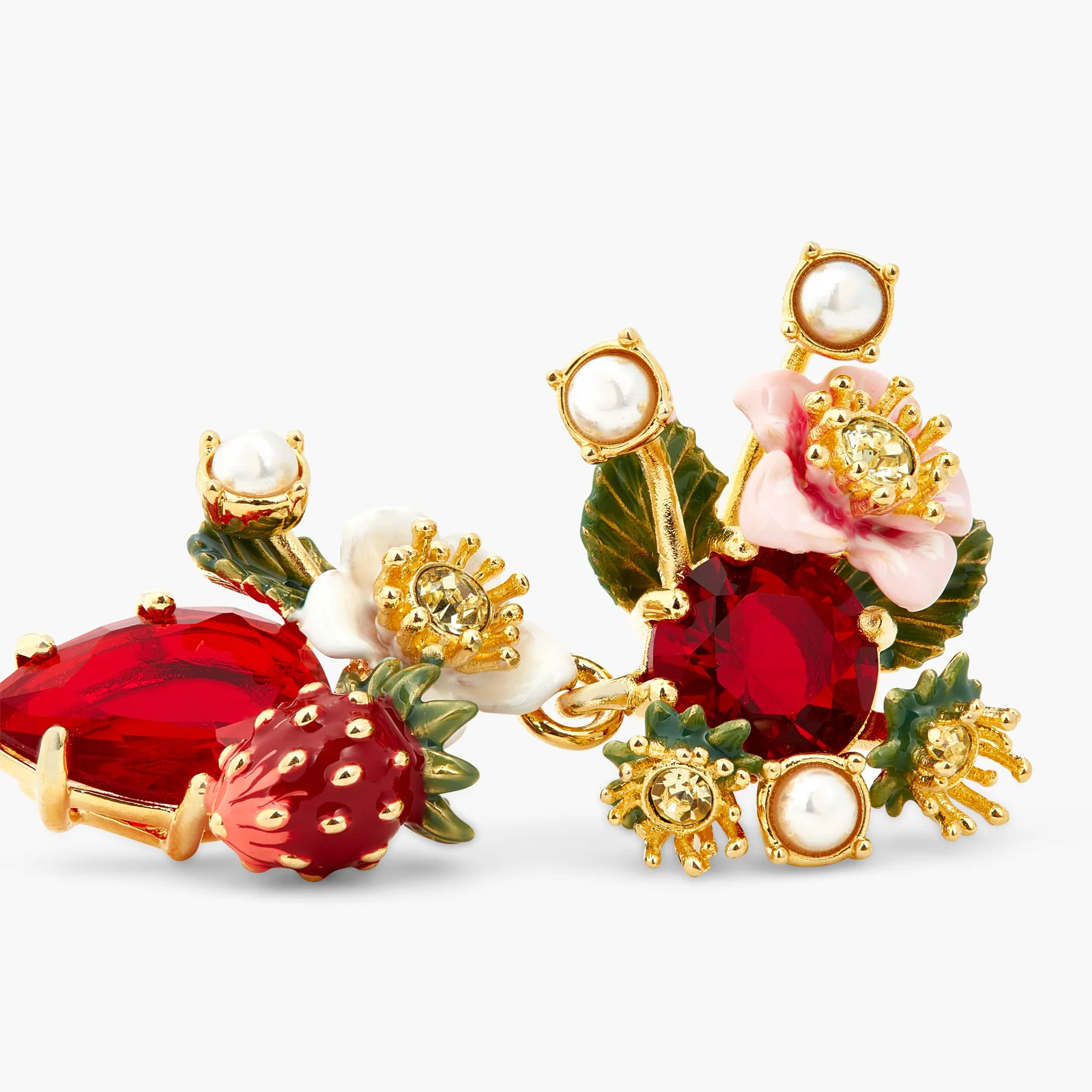 Wild Strawberry and Strawberry Flower Post Earrings - Image 3