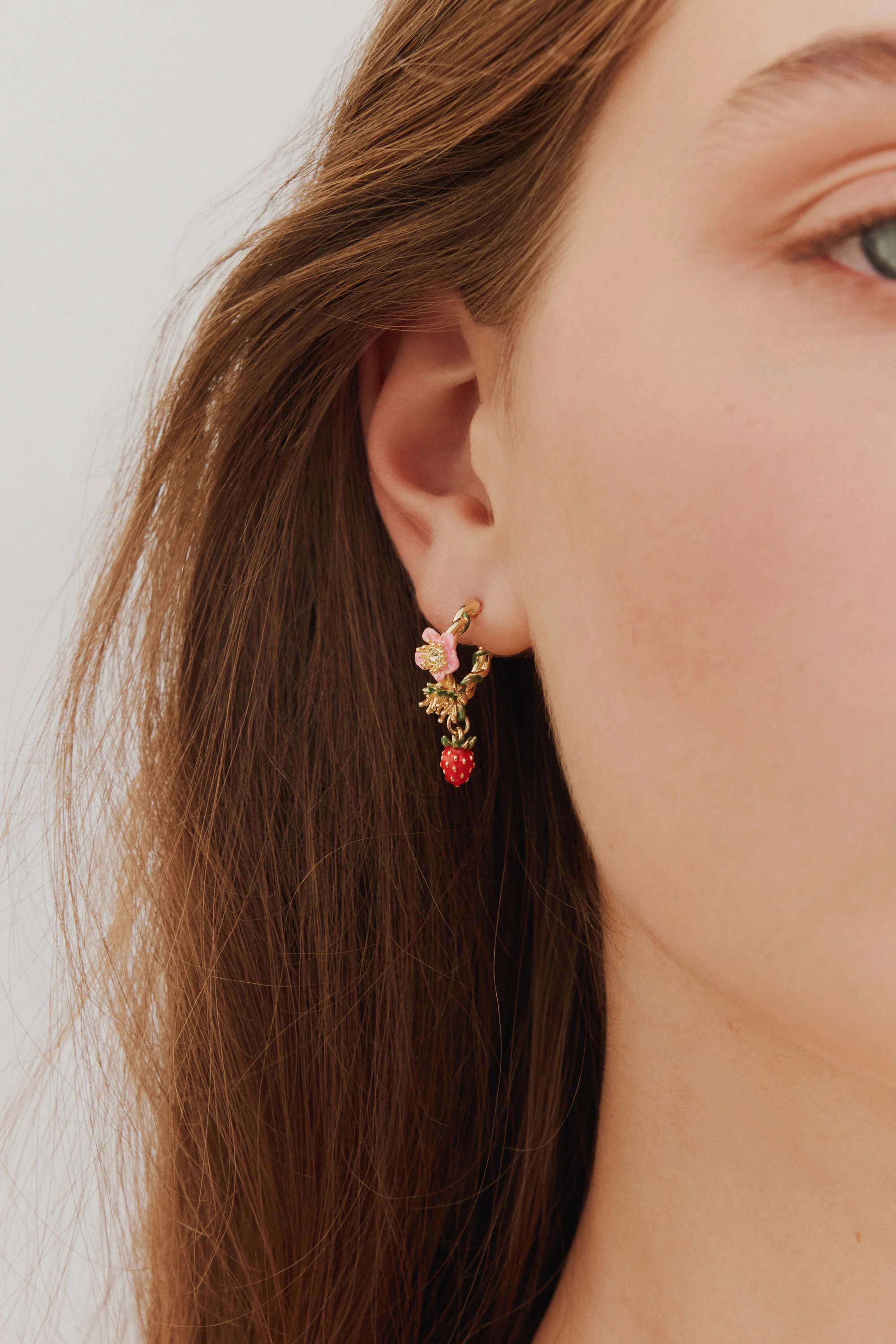 Wild Strawberry Post Hoop Earrings - Image 4
